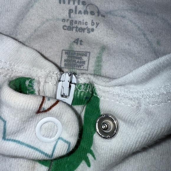 Carter's Green and White Dinosaur Footie - Picture 2 of 3